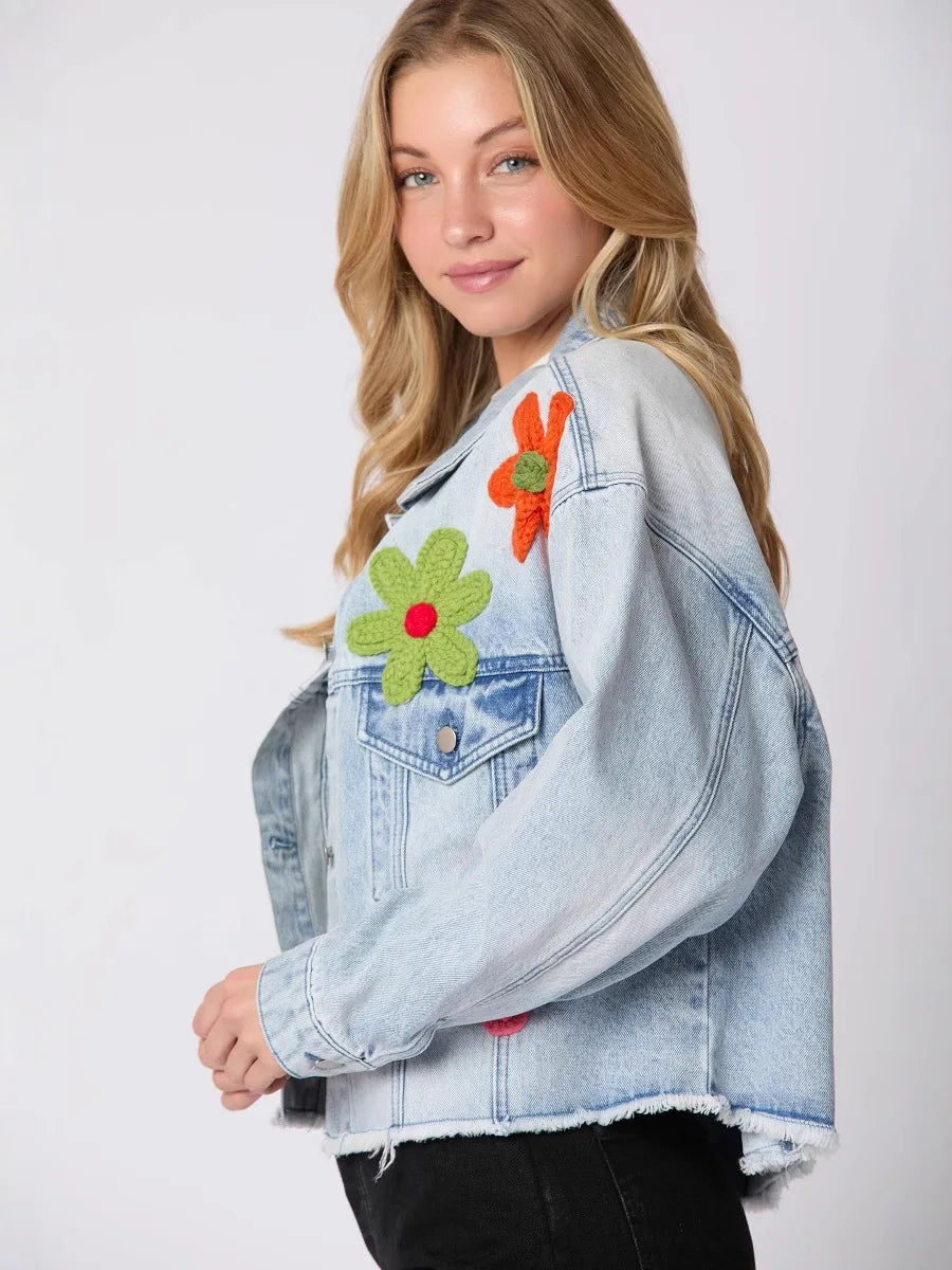 Julie - Chaqueta vaquera con bordado floral