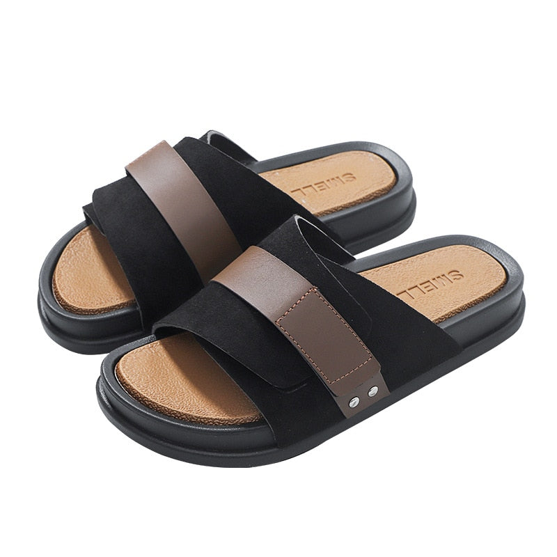 Sandalias de hombre en piel mate