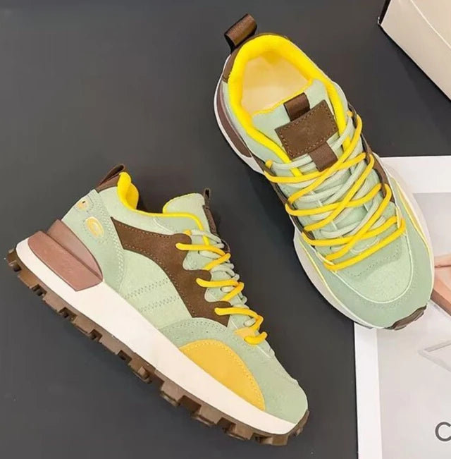 Debby - Elegantes zapatillas de mujer con diseño de bloques de color y gran comodidad de uso