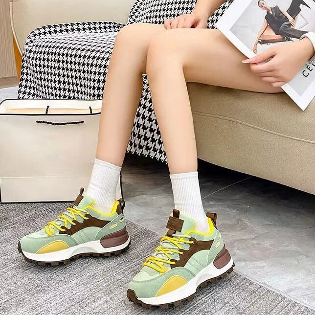 Debby - Elegantes zapatillas de mujer con diseño de bloques de color y gran comodidad de uso
