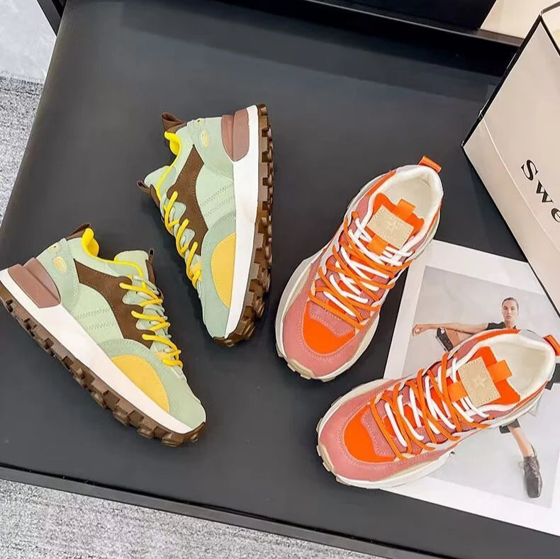Debby - Elegantes zapatillas de mujer con diseño de bloques de color y gran comodidad de uso