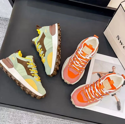 Debby - Elegantes zapatillas de mujer con diseño de bloques de color y gran comodidad de uso