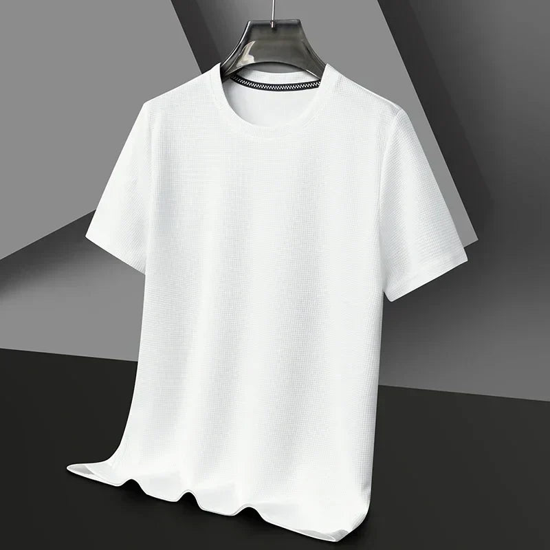 Camiseta de manga corta para hombre - con textura y cuello redondo
