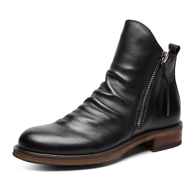 Botines de cuero para hombre con cremallera lateral - Alex