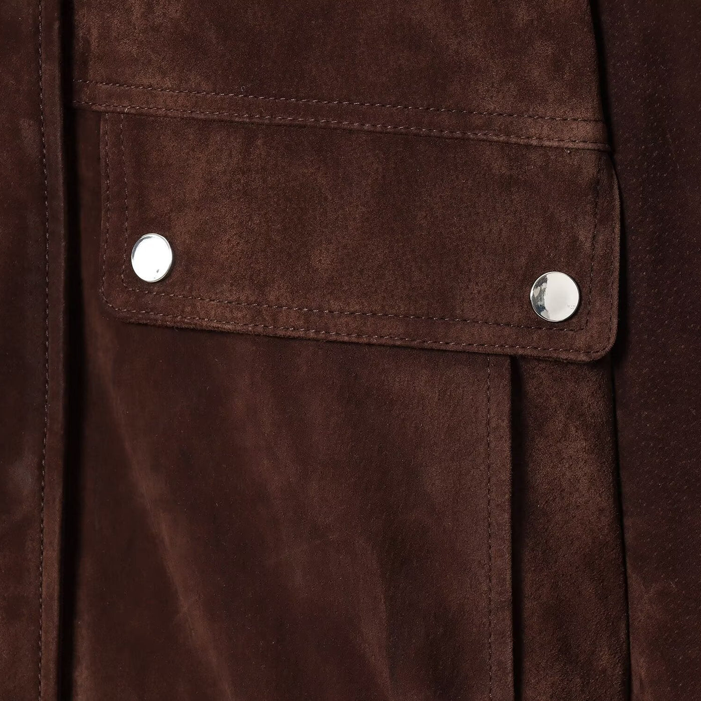 Chaqueta de ante con bolsillos frontales para mujer - Mireane