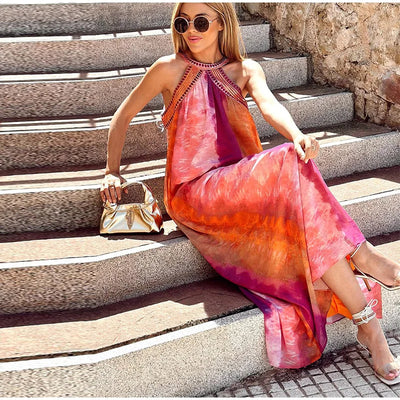 Marbella - Vestido fluido cuello halter
