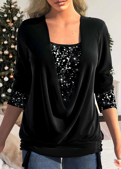 SARINA - Elegante blusa de purpurina