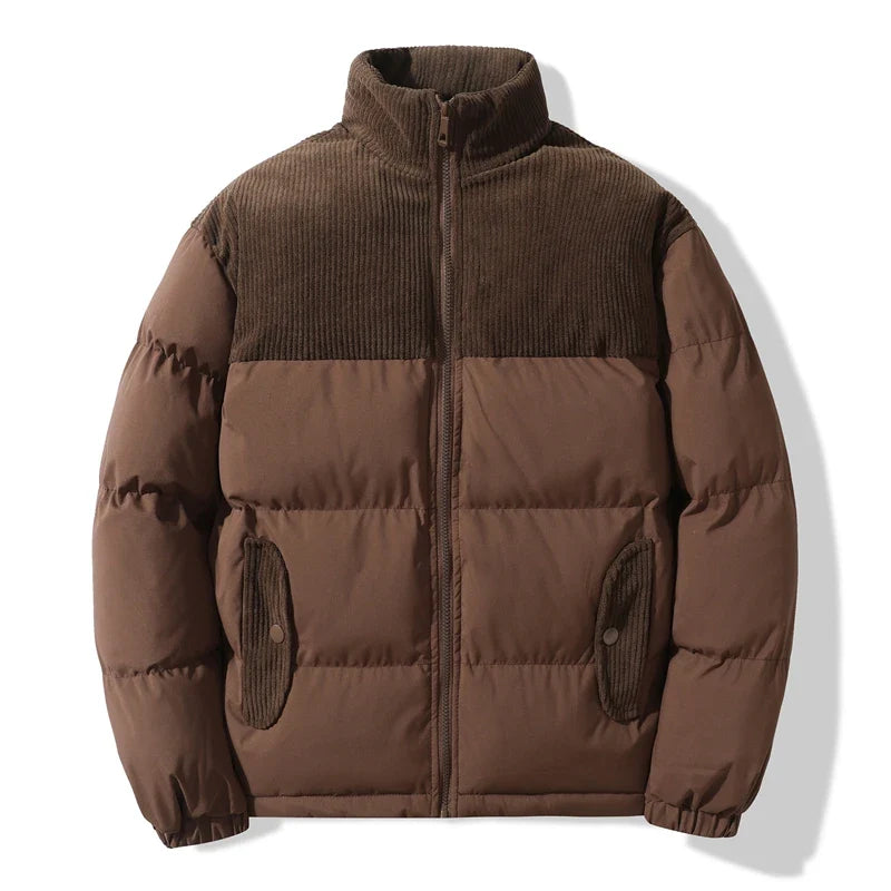 Chaqueta unisex acolchada con detalles de pana - Aiden