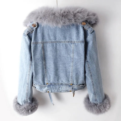 Chaqueta vaquera para mujer con ribete - Serene