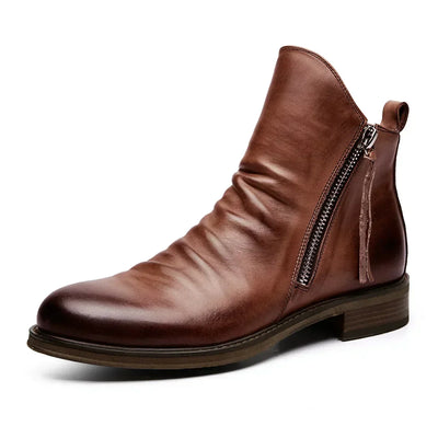 Botines de cuero para hombre con cremallera lateral - Alex