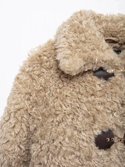 Chaqueta de peluche de mujer con cierre hebilla - Keren