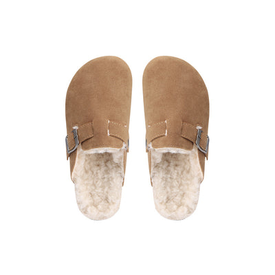 Zapatos tipo zueco con forro interior de felpa para mujer - Yadhi