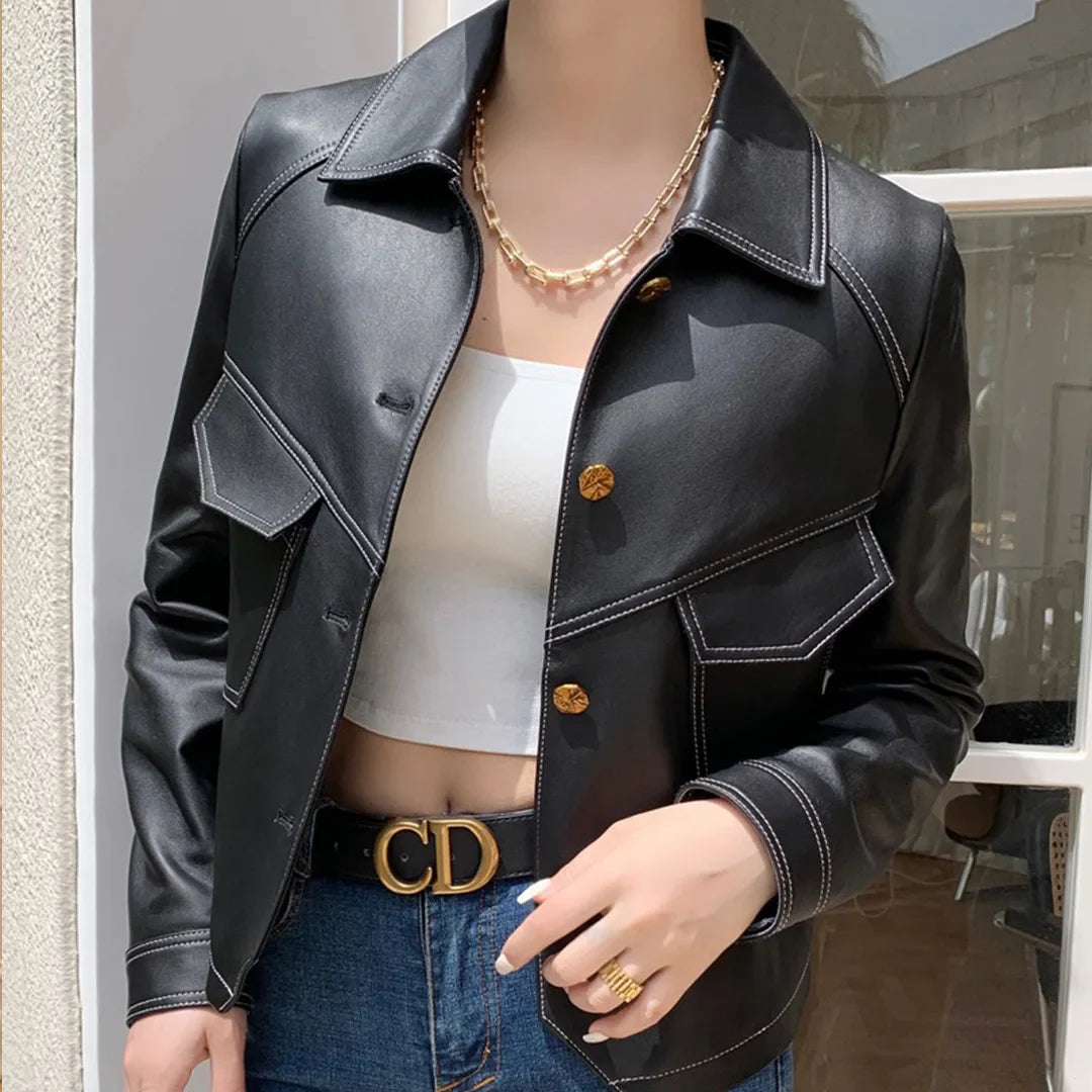 Chaqueta elegante de piel - Silvana