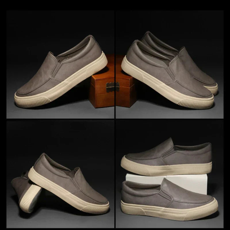 Elegantes mocasines de piel para hombre