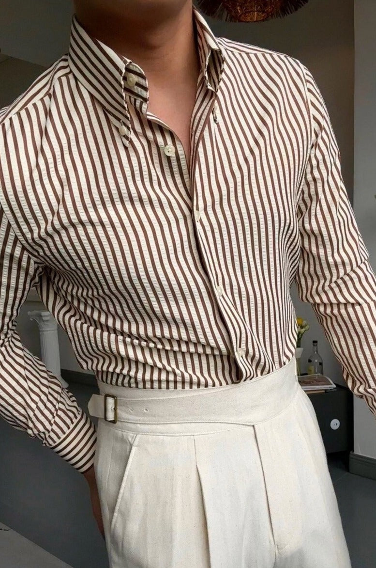 Camisa de hombre de corte italiano a rayas - Savino