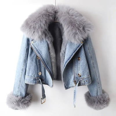 Chaqueta vaquera para mujer con ribete - Serene