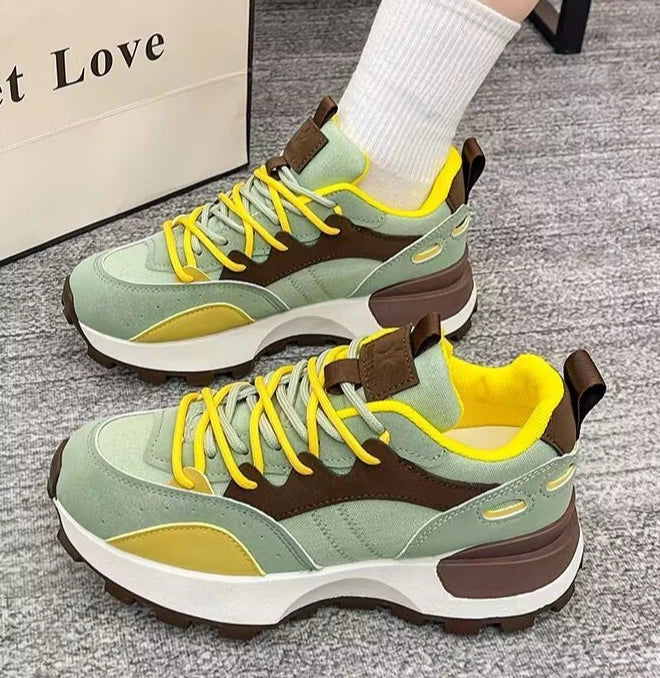 Debby - Elegantes zapatillas de mujer con diseño de bloques de color y gran comodidad de uso