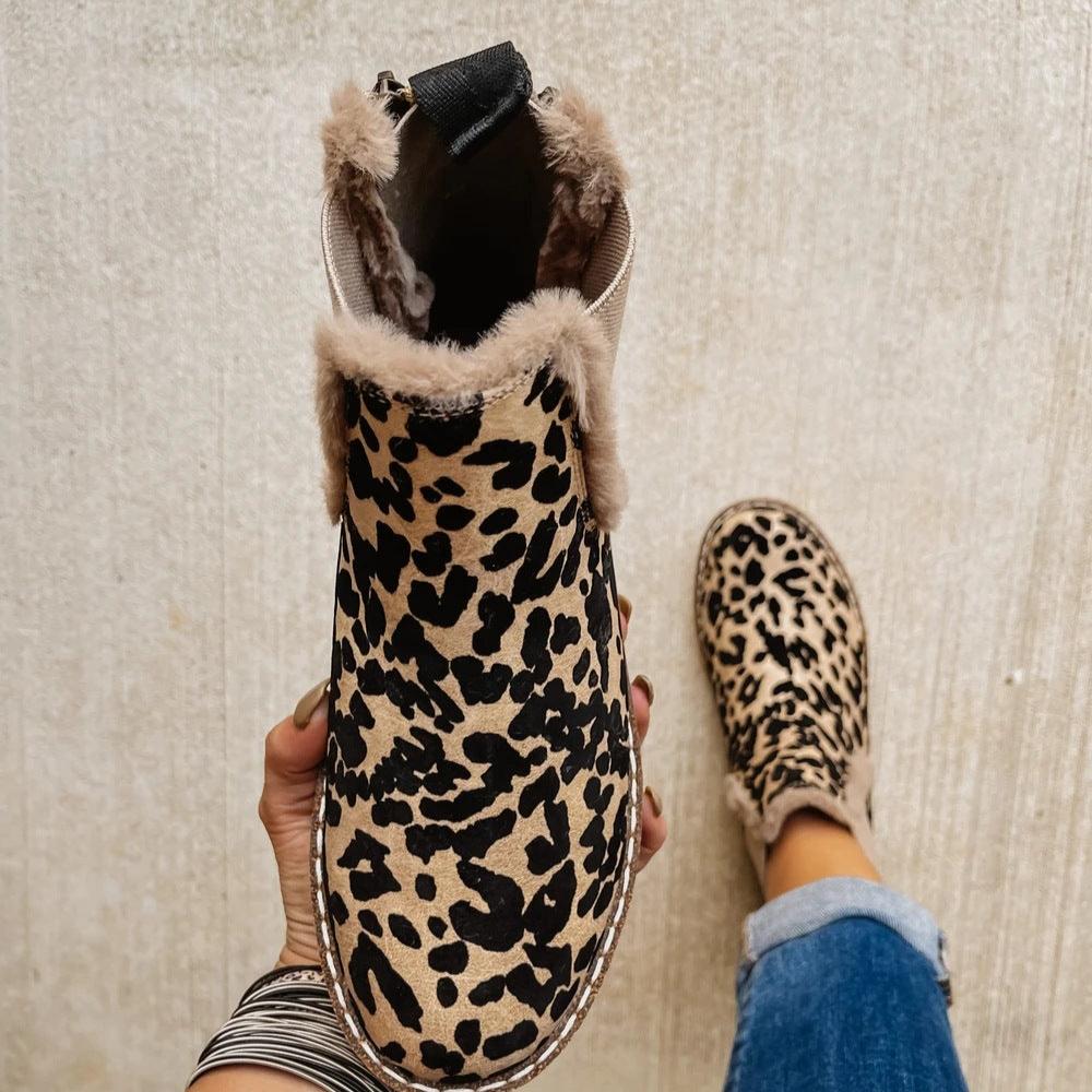 Elaine - Botas Chelsea estampadas de leopardo para mujer