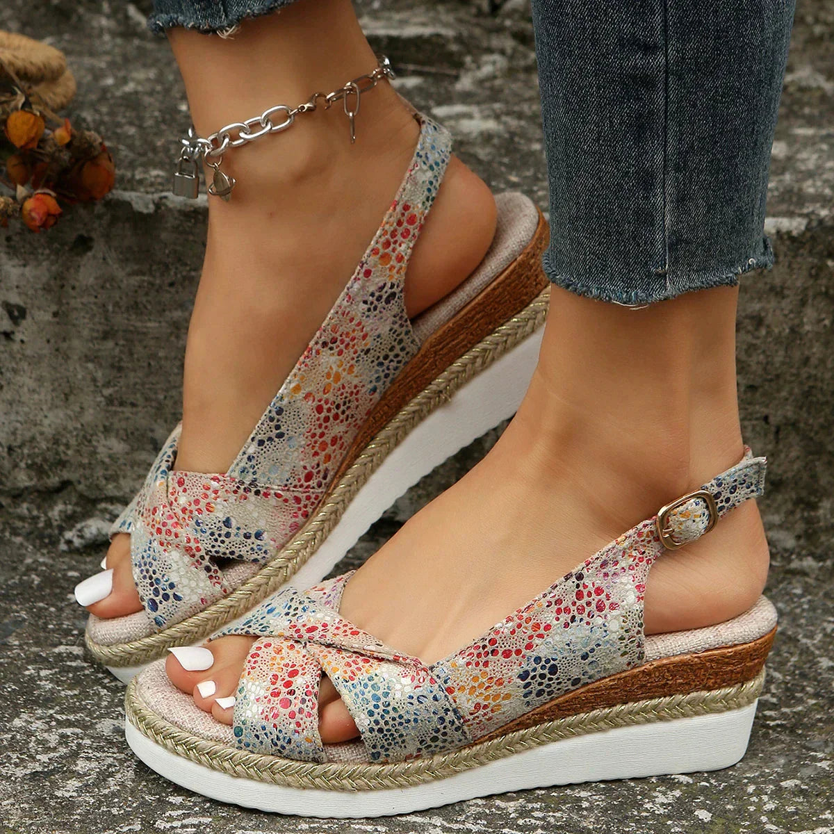 ANNE - Sandalias ortopédicas de cuña en varios colores
