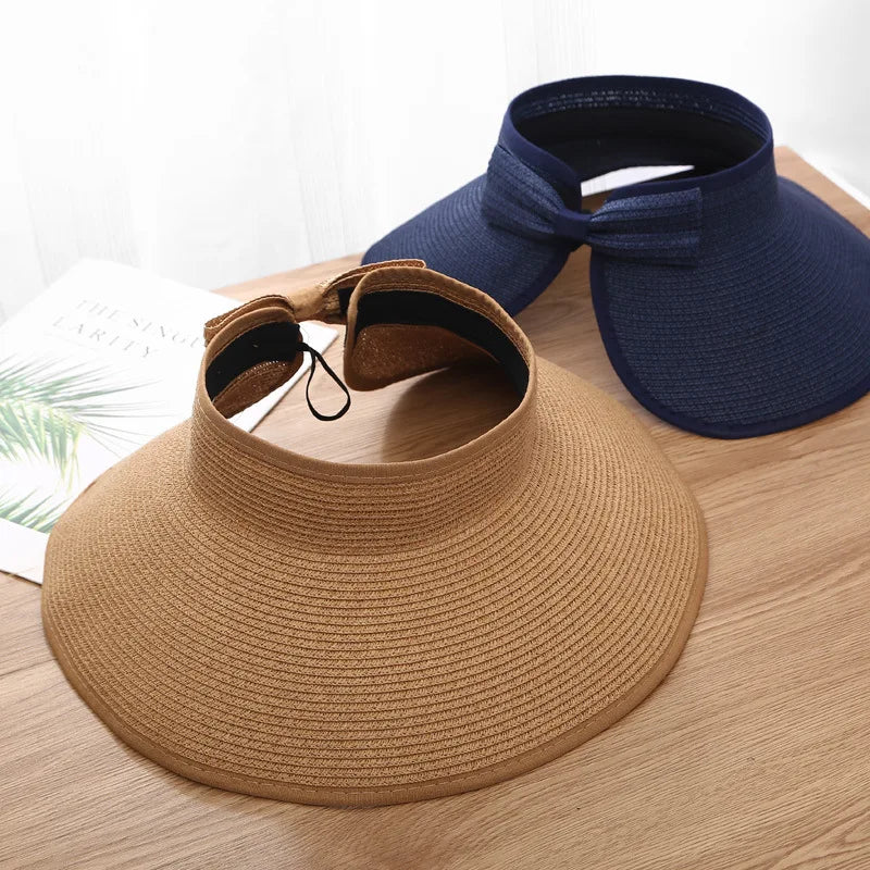 Sombrero de paja de verano para mujer plegable de moda