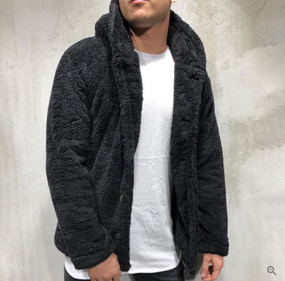 Cálida sudadera polar con capucha para hombre