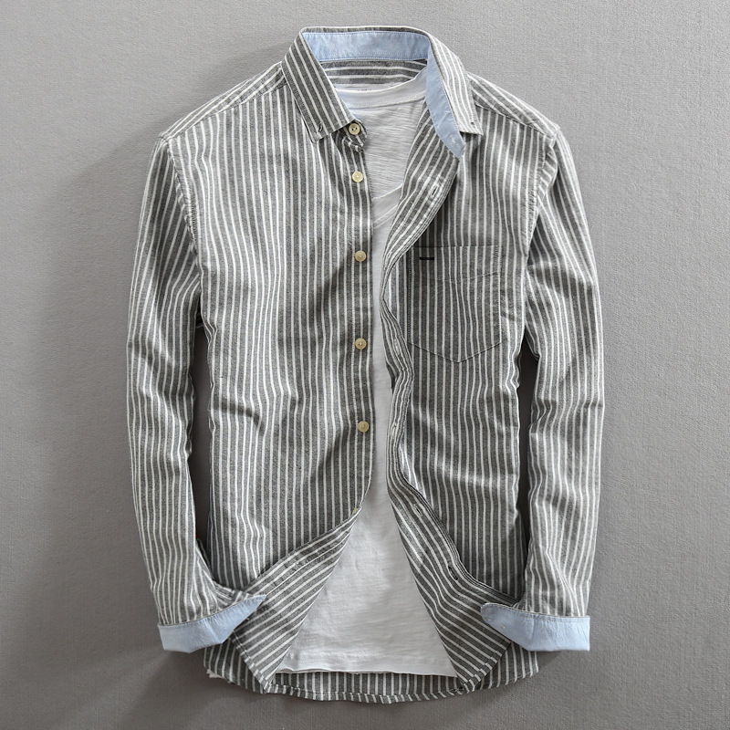 Oxford Vermillon - Camisa a Rayas de Algodón