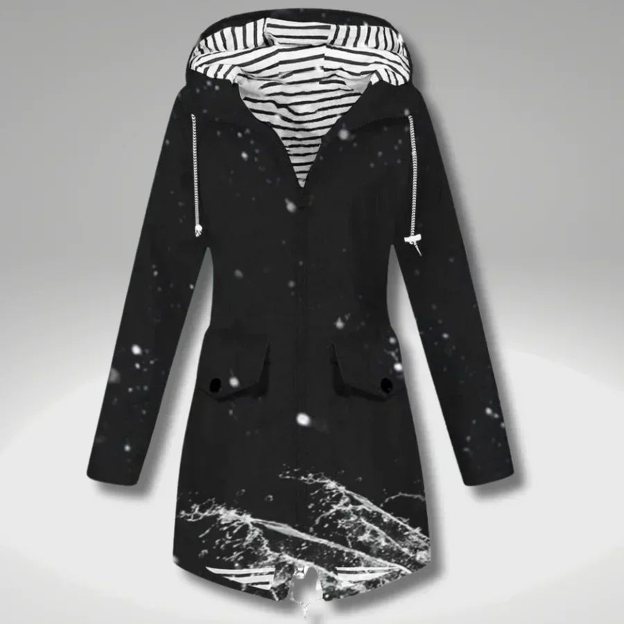 Abrigo mujer impermeable ligero con capucha ajustable - Jade