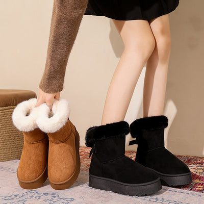 Botines de invierno para mujer con lazo y forro térmico - Bianka