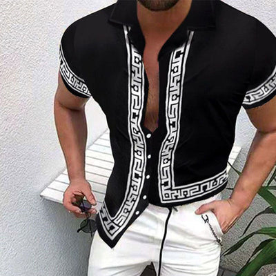 Elegante camisa de fiesta para hombre con estampado