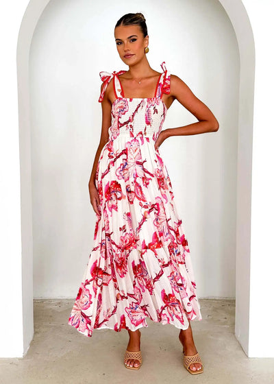 Amber - Vestido casual de tirantes con cintura elástica