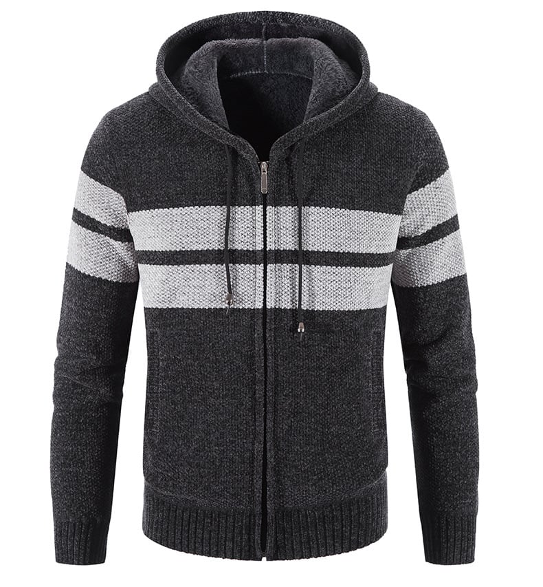 Chaqueta de punto para hombre con capucha y forro termico - Tobias