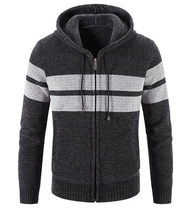 Chaqueta de punto para hombre con capucha y forro termico - Tobias