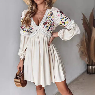Scarlett - Vestido corto bohemio con flores
