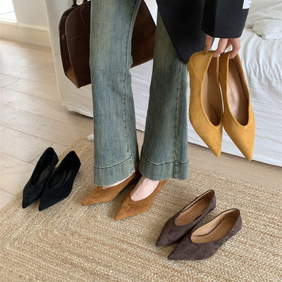 Zapatos para mujer con efecto ante punta afilada - Ines