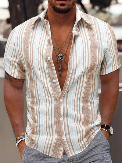 Camisa para hombre viscosa con estampado abstracto estilo casual - Mateo