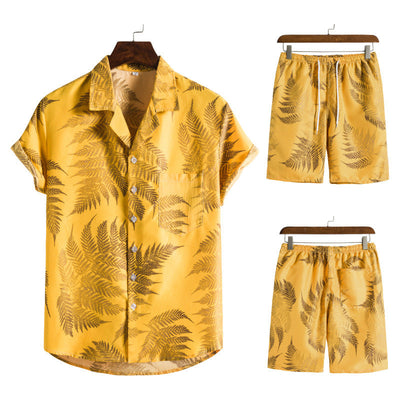 Elegante conjunto de ocio hawaiano para hombre (2 piezas)