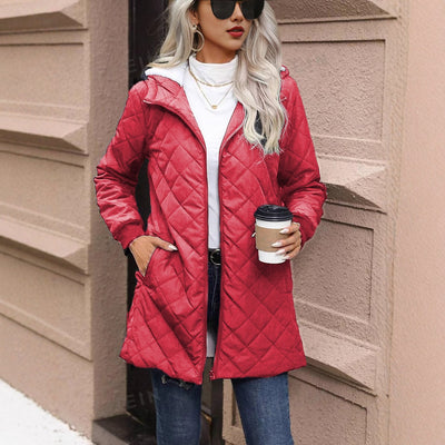 Abrigo para mujer acolchado ligero con capucha - Seriane
