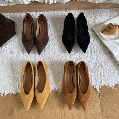 Zapatos para mujer con efecto ante punta afilada - Ines