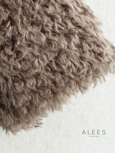 Abrigo de mujer fleece con solapa ancha - Daria