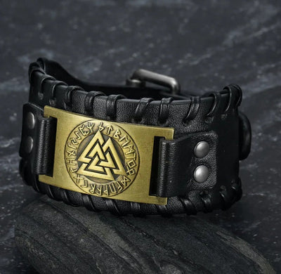 Pulsera Vikinga de Cuero Hombre - Leif