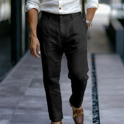 Pantalón hombre lino recto estilo casual elegante - Adriano
