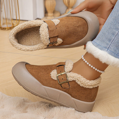 Zuecos de invierno para mujer con punta reforzada y hebilla - Renate
