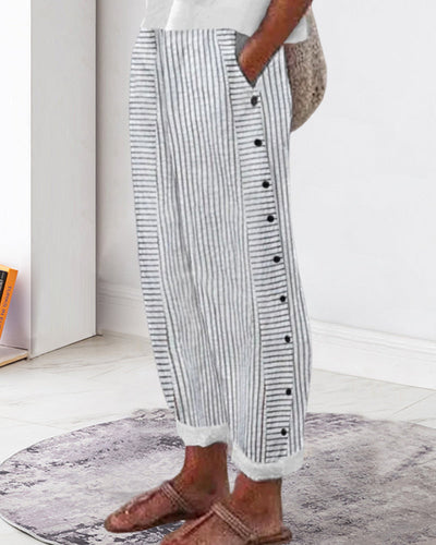Pantalones cortos de verano para mujer - A rayas - Casual