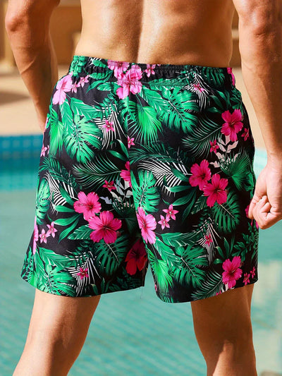 David - Pantalones cortos tropicales con estampado floral