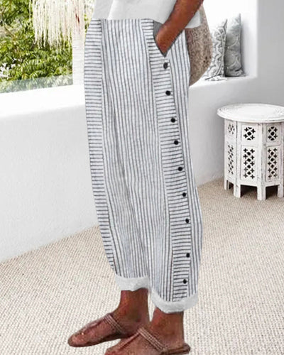 Pantalones cortos de verano para mujer - A rayas - Casual