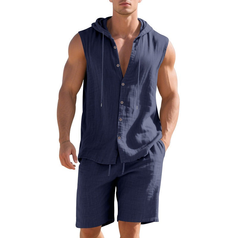 Conjunto sin mangas hombre tejido ligero estilo veraniego - Mauro