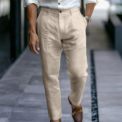 Pantalón hombre lino recto estilo casual elegante - Adriano