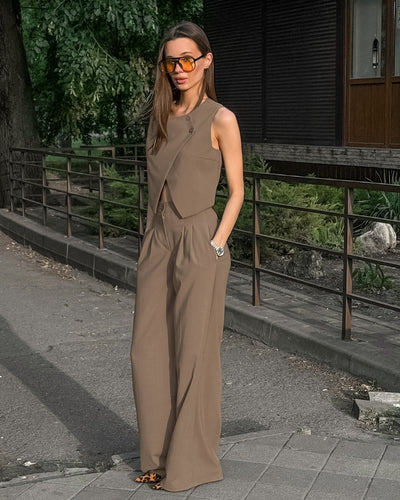 Conjunto sin mangas mujer top y pantalón - Siena