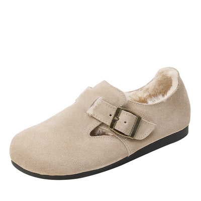 Zapatos tipo zueco con forro interior de felpa para mujer - Yadhi