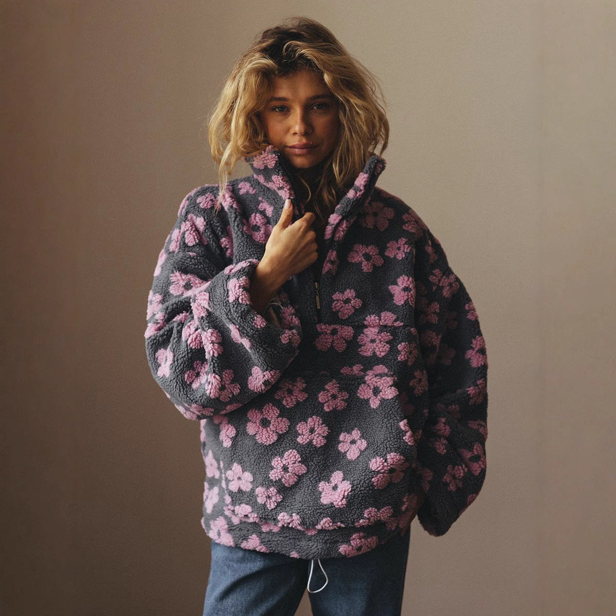Sudadera polar para mujer con bolsillo amplio - Liora